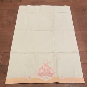 Embroidered Cream and Pink Pillowcase